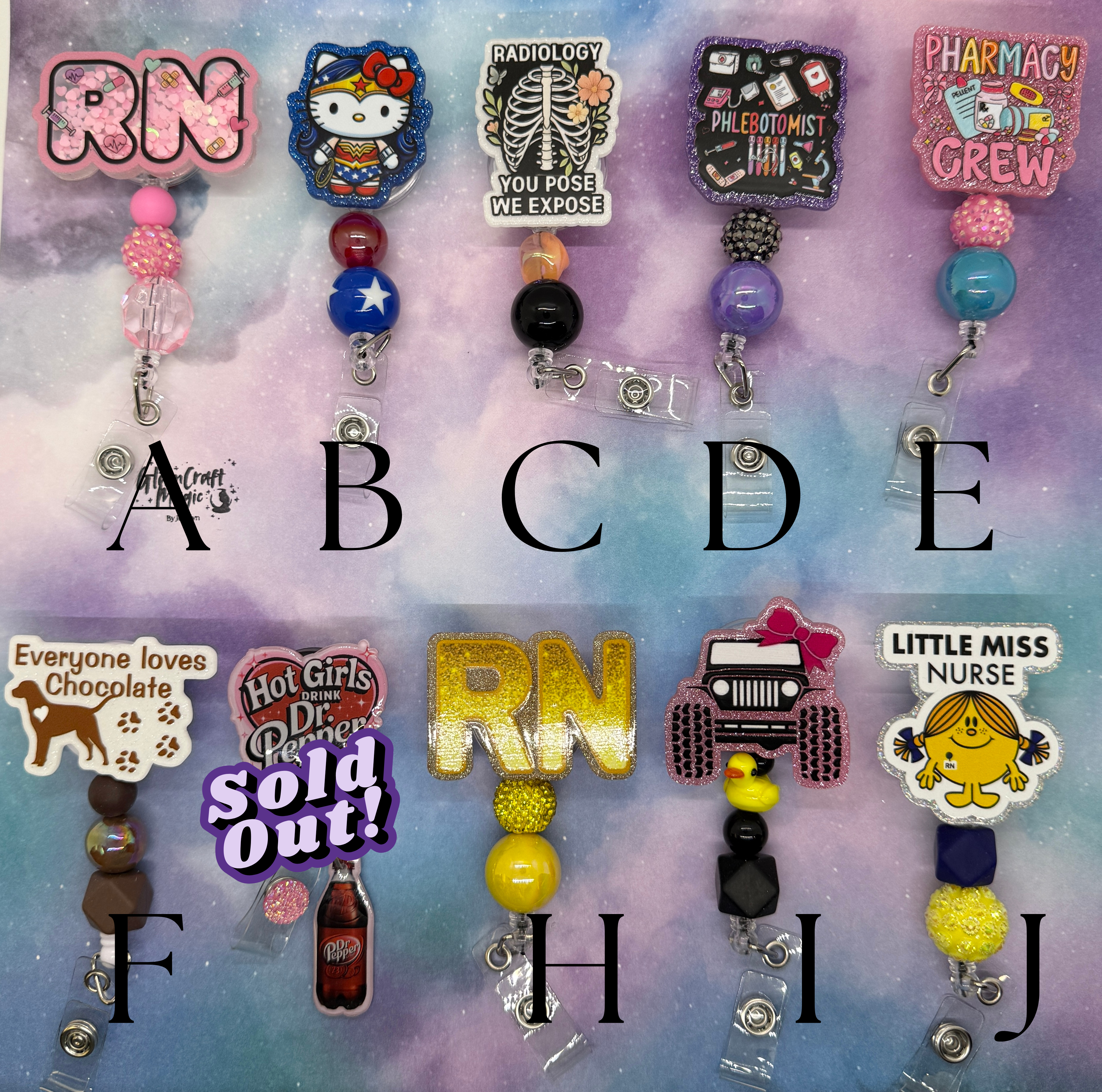 Cute Badge Reels/Multiple Designs Available/Handmade Work Accessories/Pick your favorite! (Copy)
